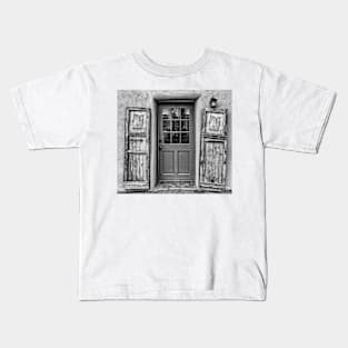 Santa Fe Turquois Door B+W Kids T-Shirt